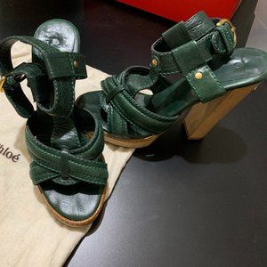 chloe green heels